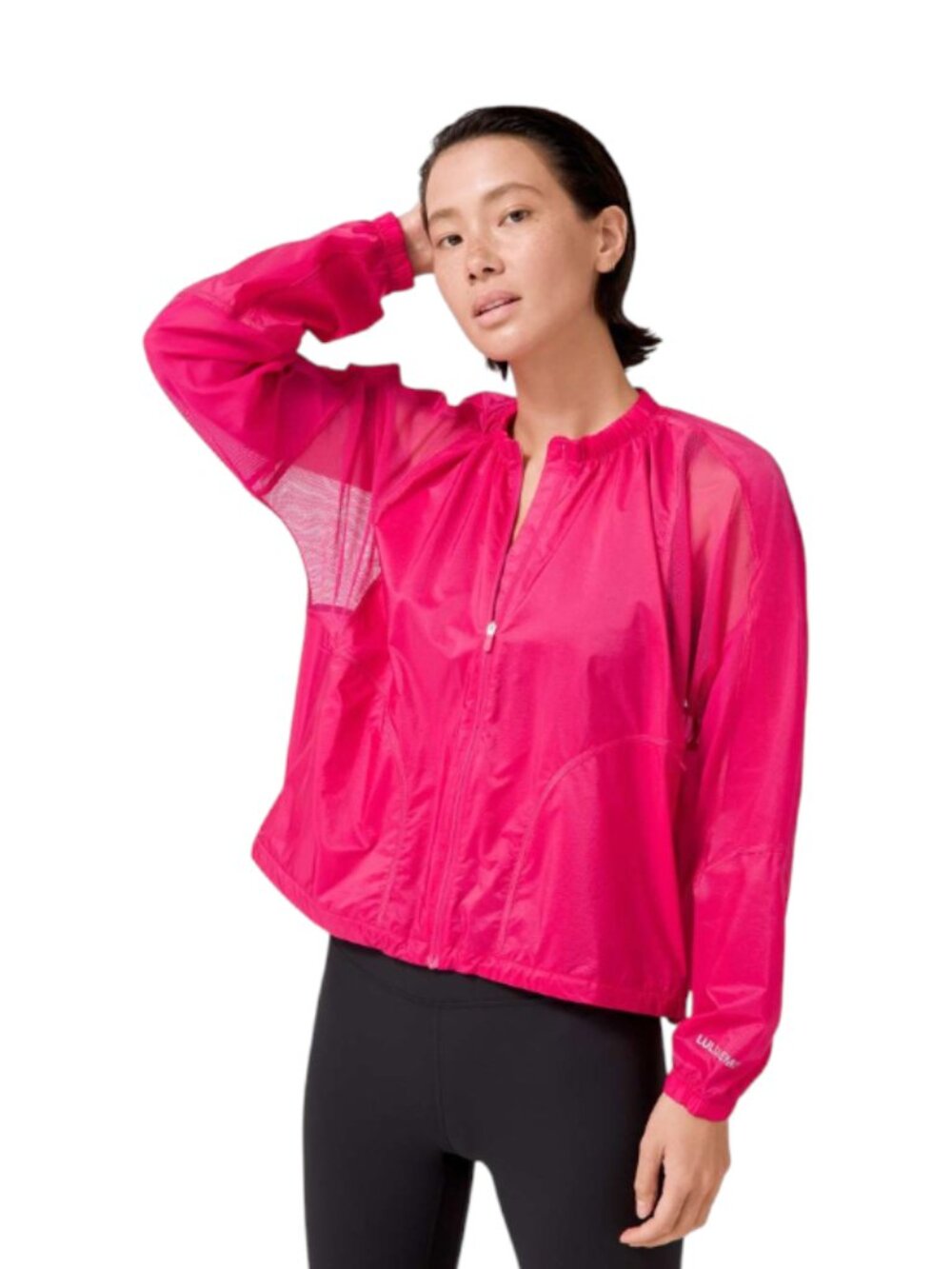 Lululemon with the Breeze Jacket Windbreaker Womens 4 Hot Pink Zip Up LW4BICS